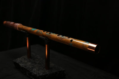 High F (Lullaby) Copper Flute #LE0064 in Emerald Desert