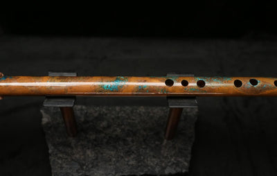 High F (Lullaby) Copper Flute #LE0064 in Emerald Desert