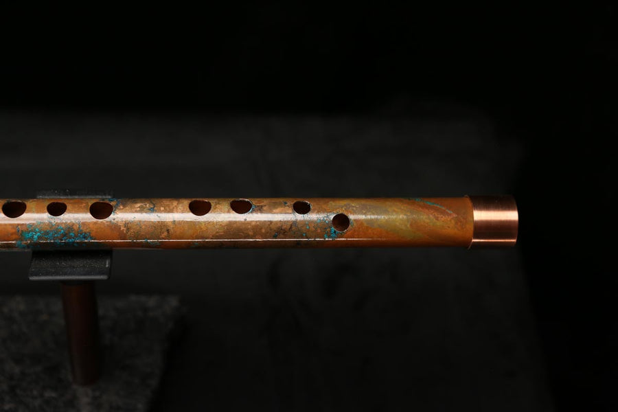 High F (Lullaby) Copper Flute #LE0066 in Emerald Desert