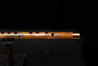 High F (Lullaby) Copper Flute #LE0069 in Emerald Copper Storm