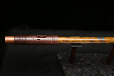 High F (Lullaby) Copper Flute #LE0069 in Emerald Copper Storm