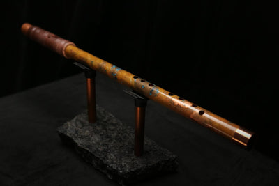 High F (Lullaby) Copper Flute #LE0069 in Emerald Copper Storm