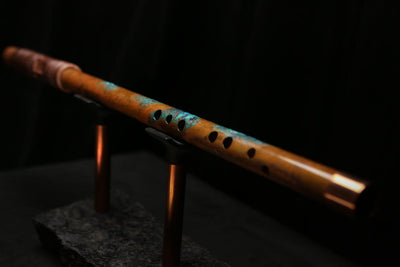 High F (Lullaby) Copper Flute #LE0070 in Emerald Copper Storm