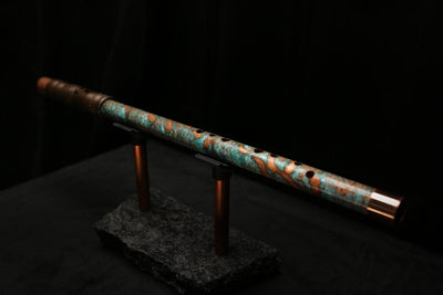 High F (Lullaby) Copper Flute #LE0071 in Turquoise Flame