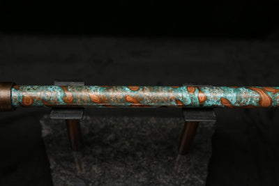 High F (Lullaby) Copper Flute #LE0071 in Turquoise Flame