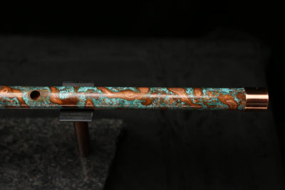 High F (Lullaby) Copper Flute #LE0071 in Turquoise Flame