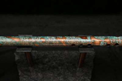 High F (Lullaby) Copper Flute #LE0071 in Turquoise Flame