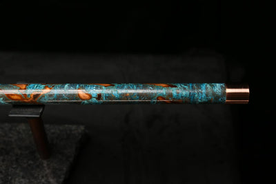 Low D Copper Flute #LDC0023 in Turquoise Ocean Flame