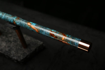 Low D Copper Flute #LDC0023 in Turquoise Ocean Flame