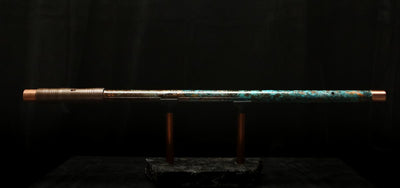 Low C Copper Flute #0128 in Gilded Ocean Storm w/Spiral End-piece