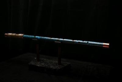 Antarctica Edition |  Low D Copper Flute in Dark Ice Burl #AE07