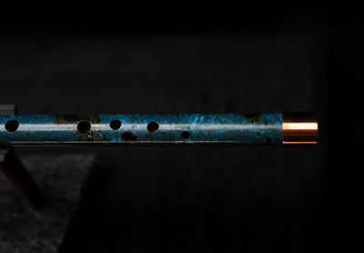 Antarctica Edition |  Low D Copper Flute in Dark Ice Burl #AE07