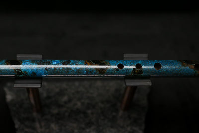 Antarctica Edition |  Low D Copper Flute in Dark Ice Burl #AE07