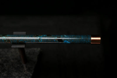 Antarctica Edition |  Low D Copper Flute in Dark Ice Burl #AE07