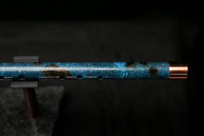 Antarctica Edition |  Low D Copper Flute in Dark Ice Burl #AE07