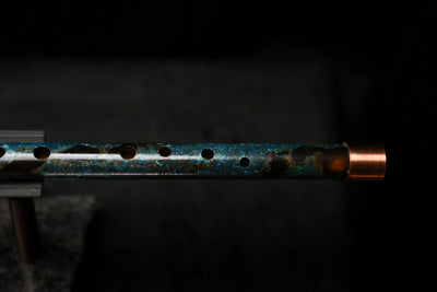 Antarctica Edition |  Low D Copper Flute in Dark Ice Burl #AE06