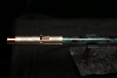 Antarctica Edition |  Low D Copper Flute in Dark Ice Burl #AE06