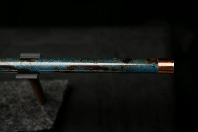 Antarctica Edition |  Low D Copper Flute in Dark Ice Burl #AE06