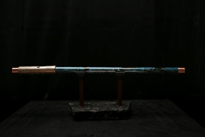 Antarctica Edition |  Low D Copper Flute in Dark Ice Burl #AE05