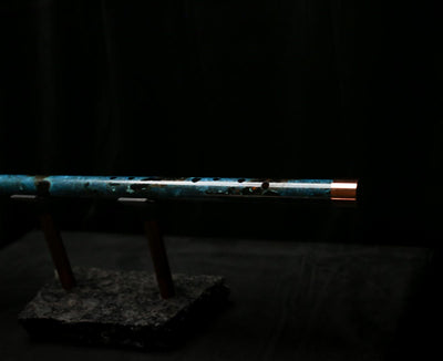 Antarctica Edition |  Low D Copper Flute in Dark Ice Burl #AE05