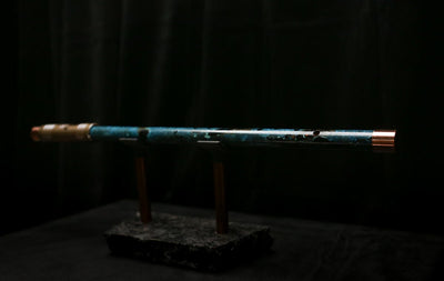 Antarctica Edition |  Low D Copper Flute in Dark Ice Burl #AE05