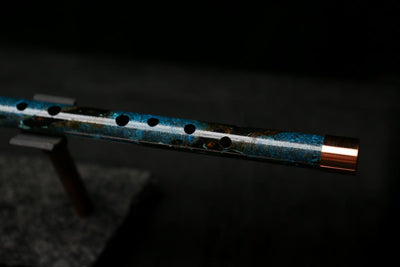 Antarctica Edition |  Low D Copper Flute in Dark Ice Burl #AE05