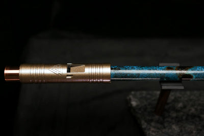 Antarctica Edition |  Low D Copper Flute in Dark Ice Burl #AE05