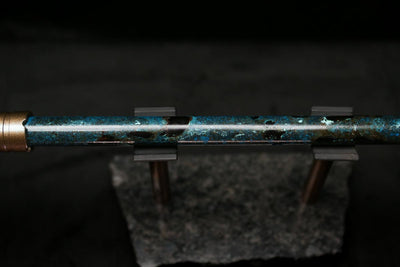 Antarctica Edition |  Low D Copper Flute in Dark Ice Burl #AE05