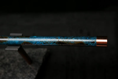 Antarctica Edition |  Low D Copper Flute in Dark Ice Burl #AE05