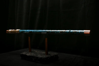 Antarctica Edition |  Low D Copper Flute in Dark Ice Burl #AE04