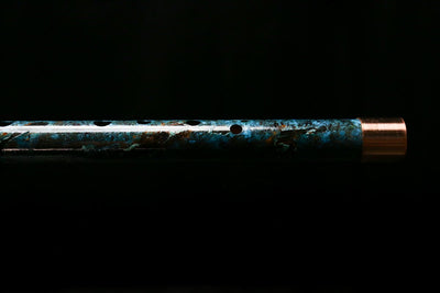 Antarctica Edition |  Low D Copper Flute in Dark Ice Burl #AE04