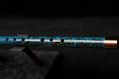 Antarctica Edition |  Low D Copper Flute in Dark Ice Burl #AE04