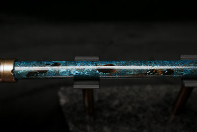 Antarctica Edition |  Low D Copper Flute in Dark Ice Burl #AE04