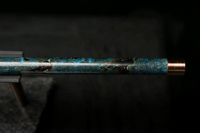 Antarctica Edition |  Low D Copper Flute in Dark Ice Burl #AE04