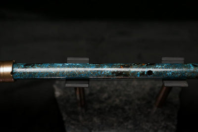 Antarctica Edition |  Low D Copper Flute in Dark Ice Burl #AE04