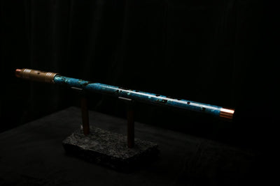 Antarctica Edition |  Low D Copper Flute in Dark Ice Burl #AE09