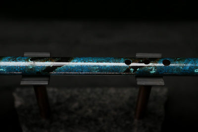 Antarctica Edition |  Low D Copper Flute in Dark Ice Burl #AE09