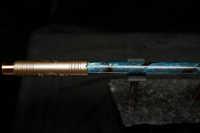 Antarctica Edition |  Low D Copper Flute in Dark Ice Burl #AE09