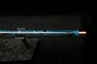 Antarctica Edition |  Low D Copper Flute in Dark Ice Burl #AE09