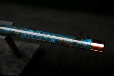 Antarctica Edition |  Low D Copper Flute in Dark Ice Burl #AE09