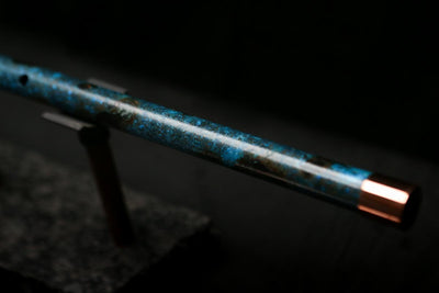 Antarctica Edition |  Low D Copper Flute in Dark Ice Burl #AE09