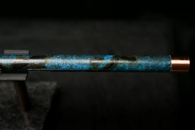 Antarctica Edition |  Low D Copper Flute in Dark Ice Burl #AE09