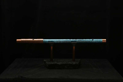 High F (Lullaby) Copper Flute #LE0073 in Ocean Mist