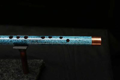 High F (Lullaby) Copper Flute #LE0073 in Ocean Mist