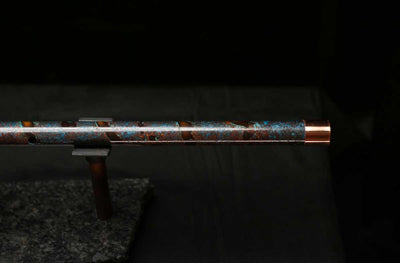 Low D Copper Flute #LDC0050 in Emerald Turquoise Buril