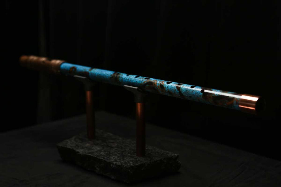 Low D Copper Flute #LDC0051 in Dark Ice Burl