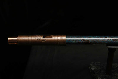 Low C Copper Flute #0131 in Turquoise Spiral Burl