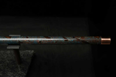 Low C Copper Flute #0131 in Turquoise Spiral Burl