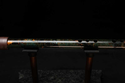 High F (Lullaby) Copper Flute #LE0077 in Dark Forest Burl