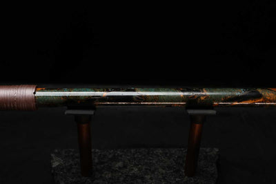 High F (Lullaby) Copper Flute #LE0077 in Dark Forest Burl